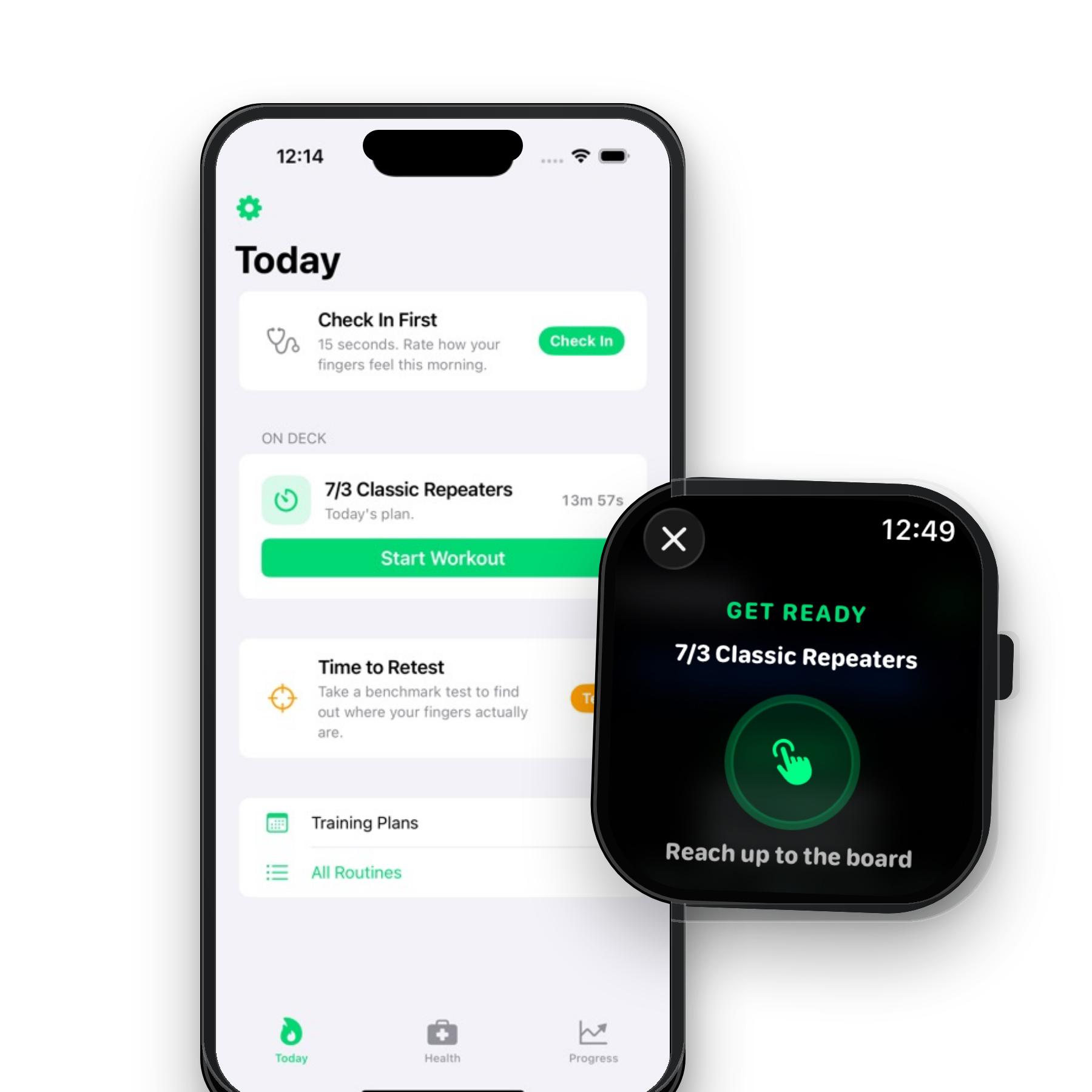 Rung Today on iPhone overlapped by the Get Ready state on Apple Watch